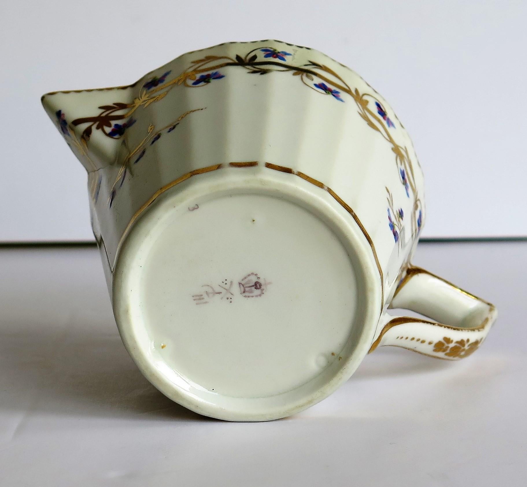 Rare 18th Century Derby Milk Jug or Creamer Hand Painted Pattern 111, Puce Mark  11