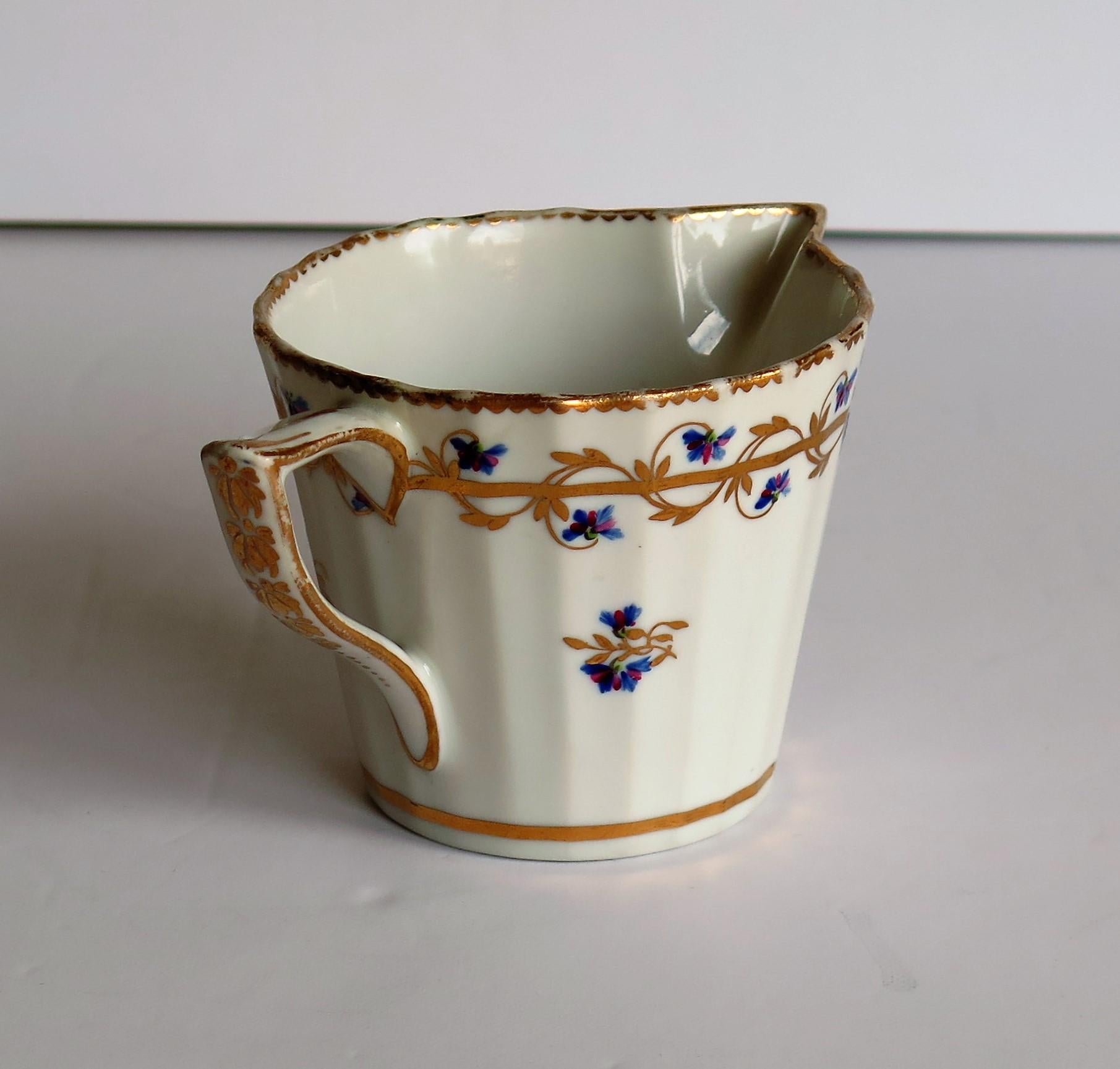 Hand-Painted Rare 18th Century Derby Milk Jug or Creamer Hand Painted Pattern 111, Puce Mark 