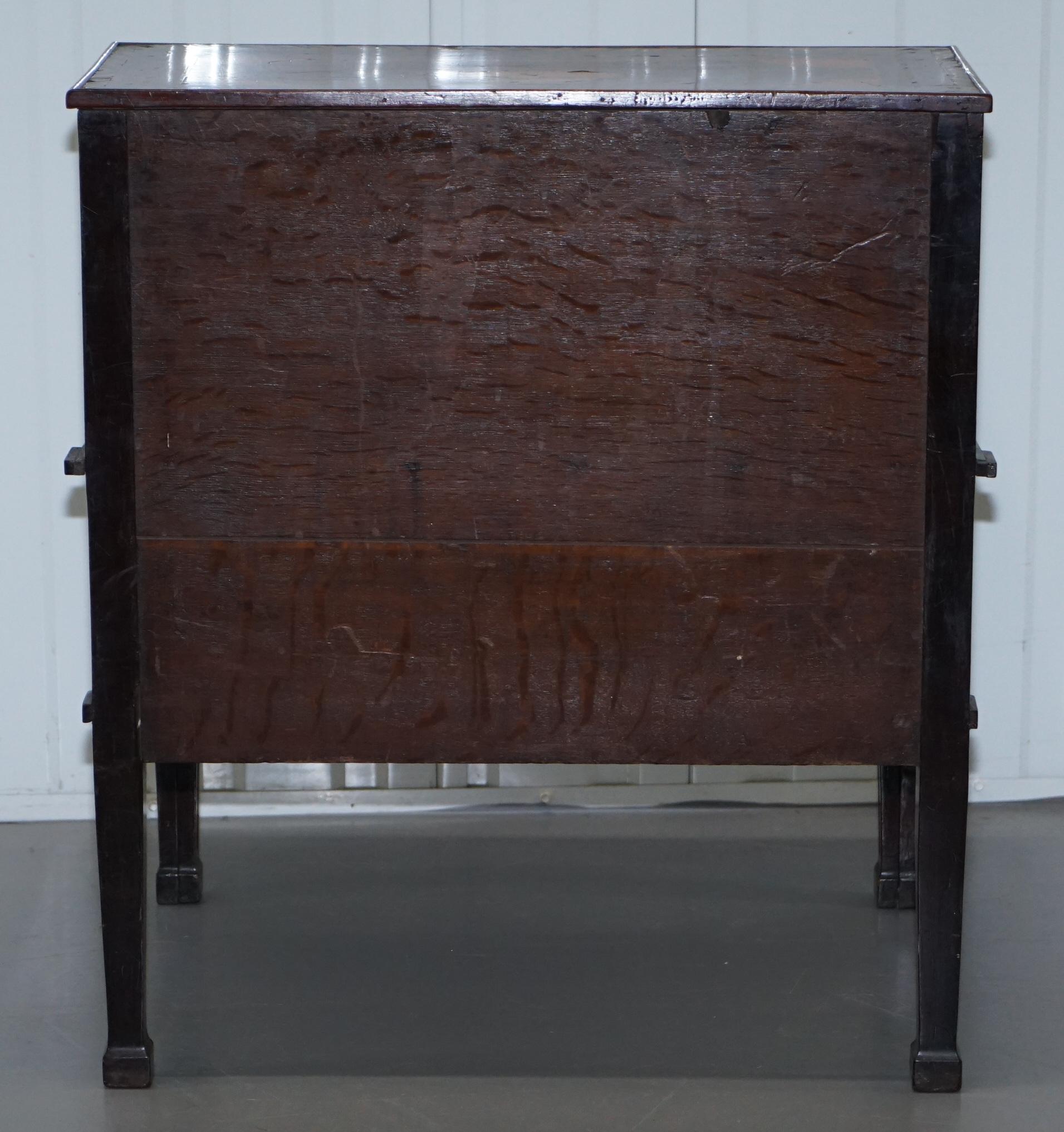 Rare 18th Century Dutch Marquetry Inlaid Side Table with Tambour Fronted Door 8