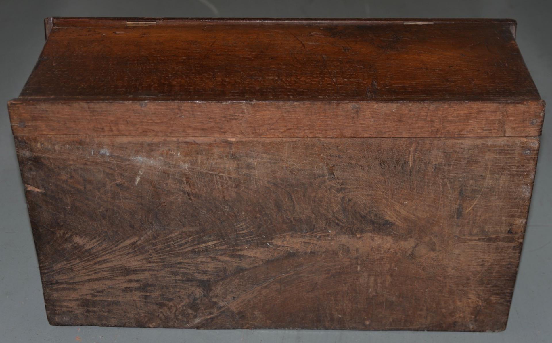 18th Century Early American Hand Carved Walnut Bible Box, circa 1763 1