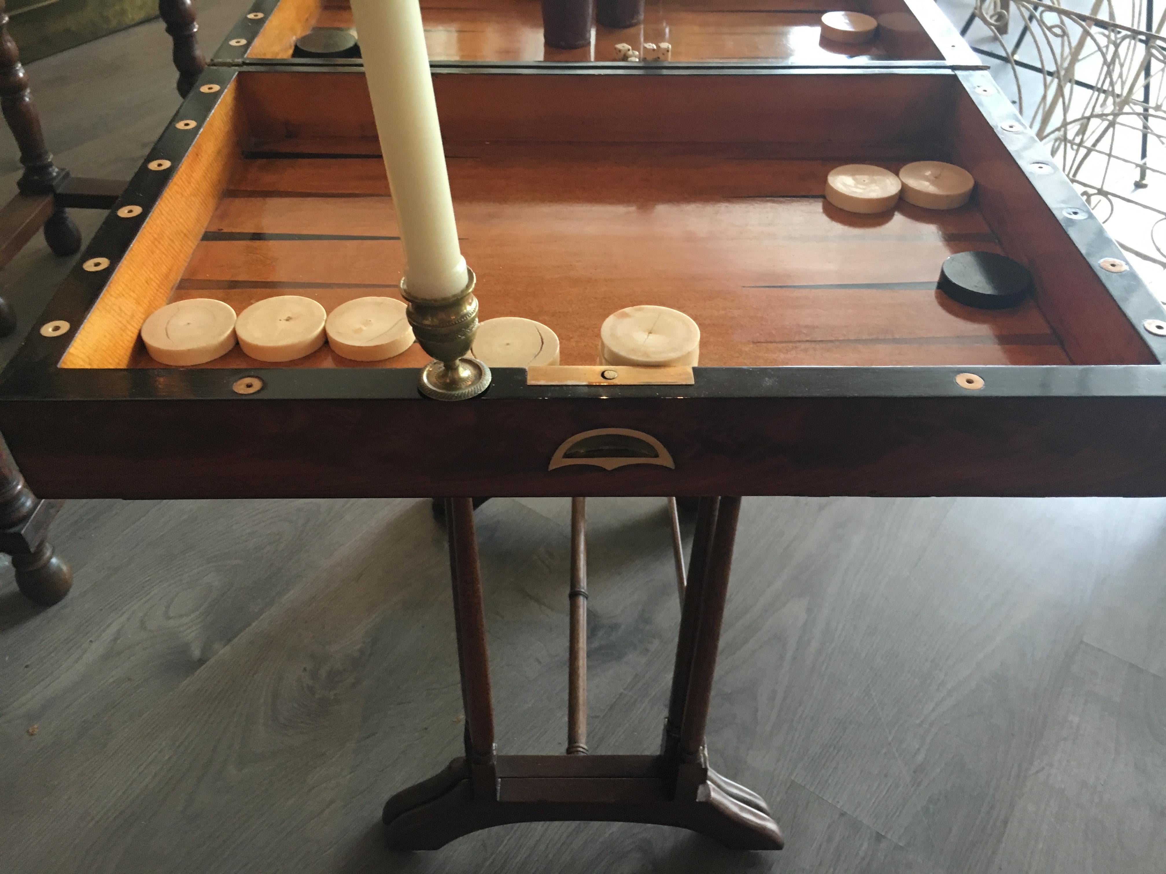 Rare 18th Century English Backgammon Set with Most of the Original Pieces 2