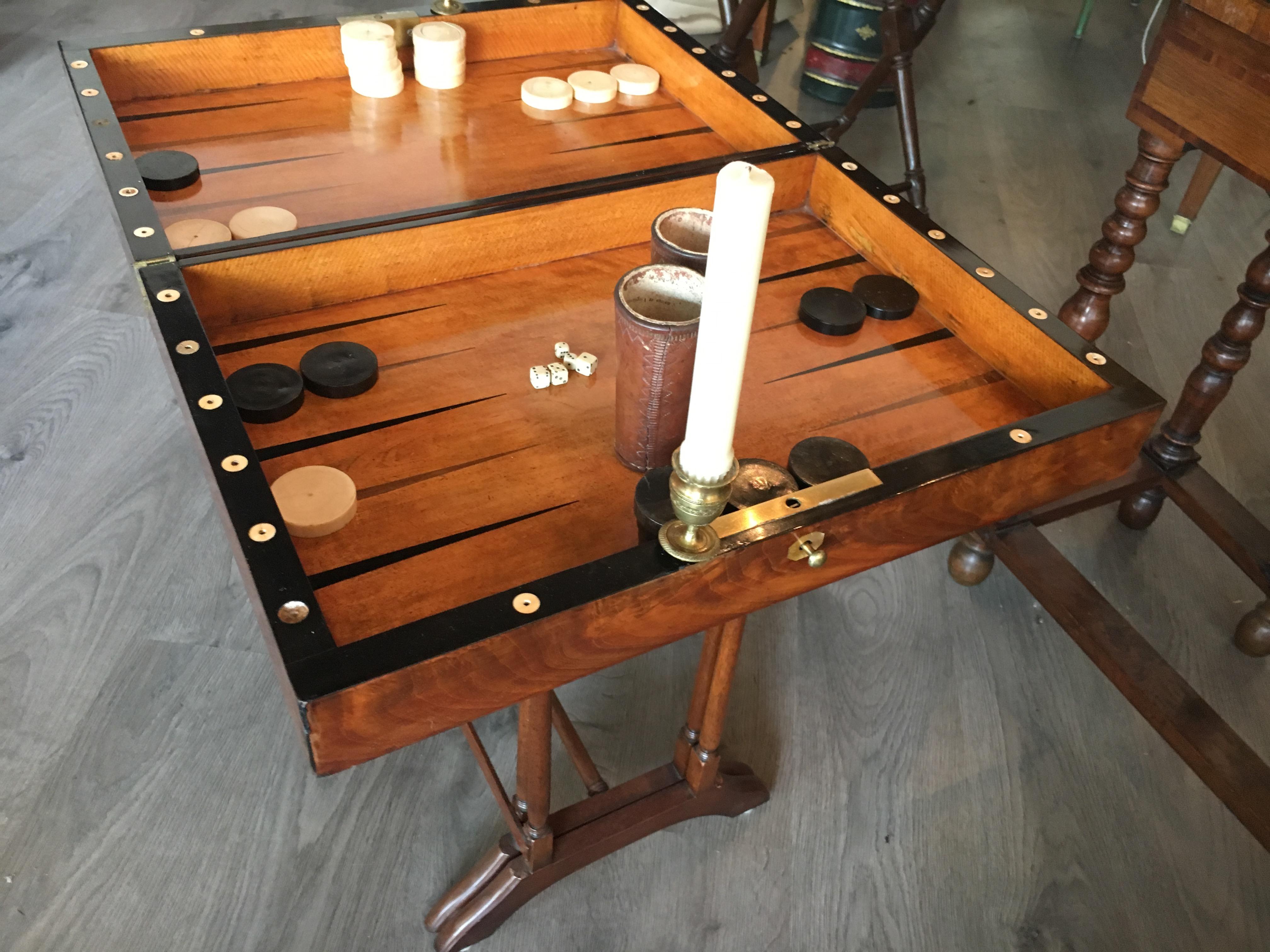 Rare 18th Century English Backgammon Set with Most of the Original Pieces 3