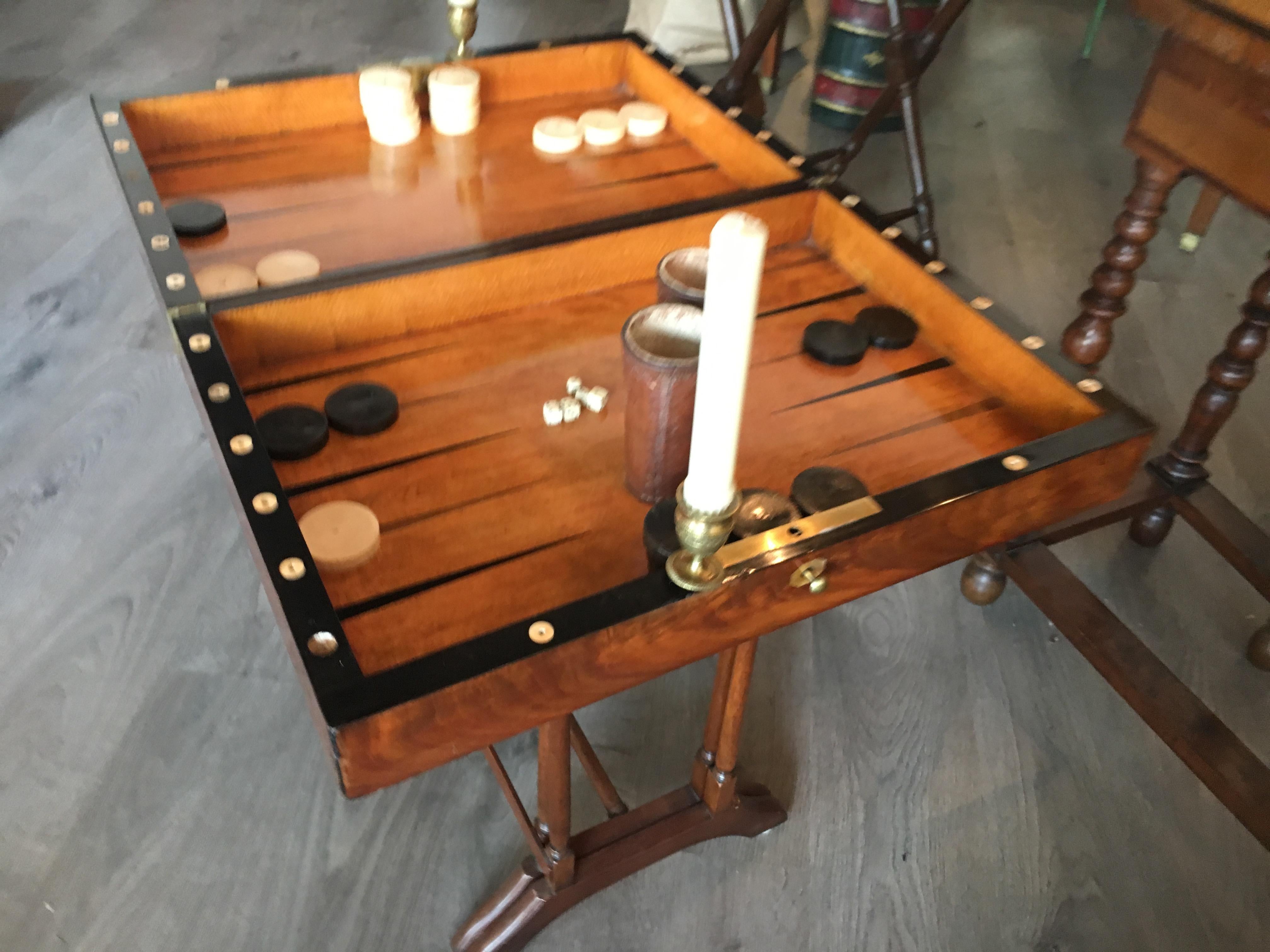 Rare 18th Century English Backgammon Set with Most of the Original Pieces 4