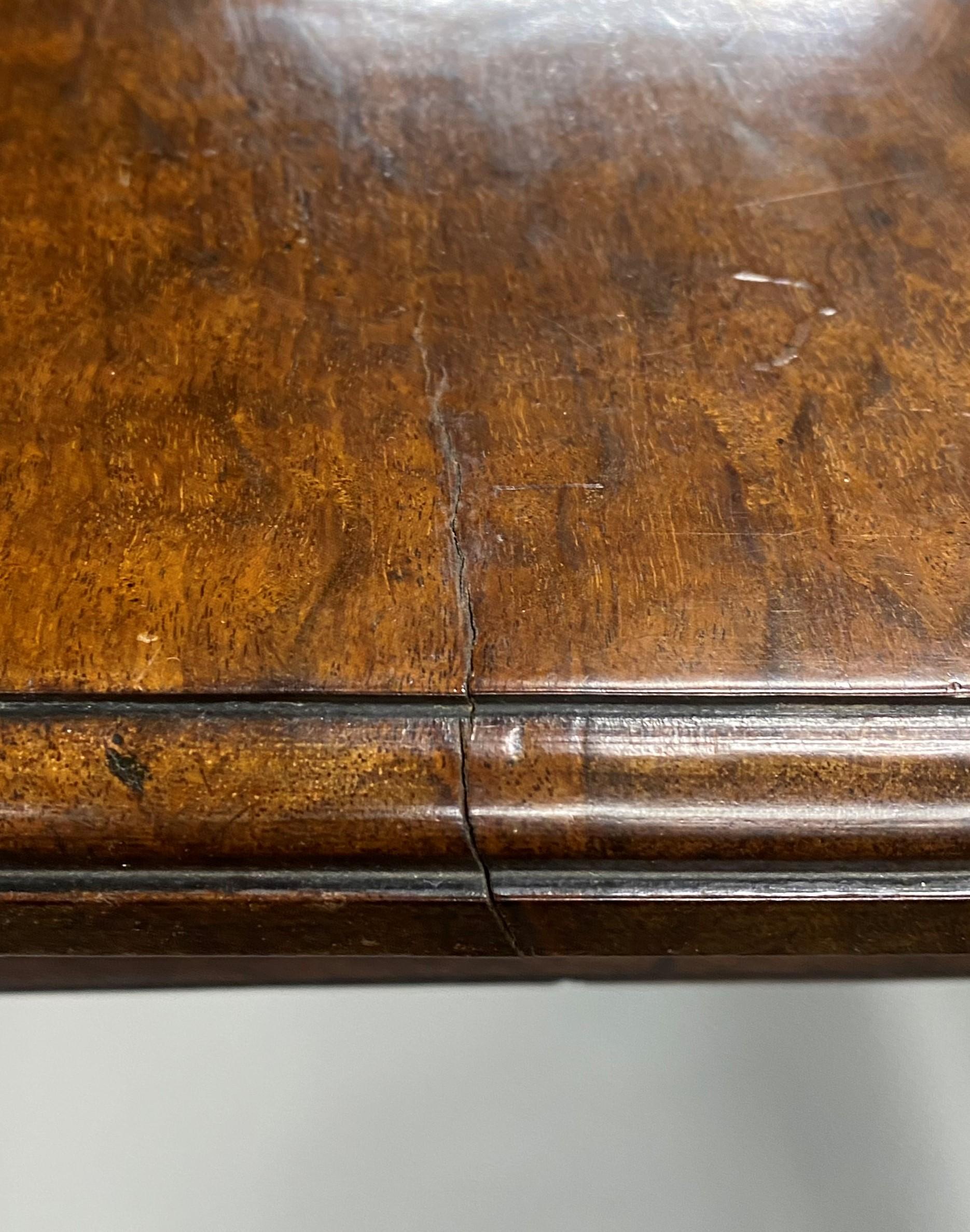 Rare 18th Century English Table in Walnut with Pinched Top Corners 5