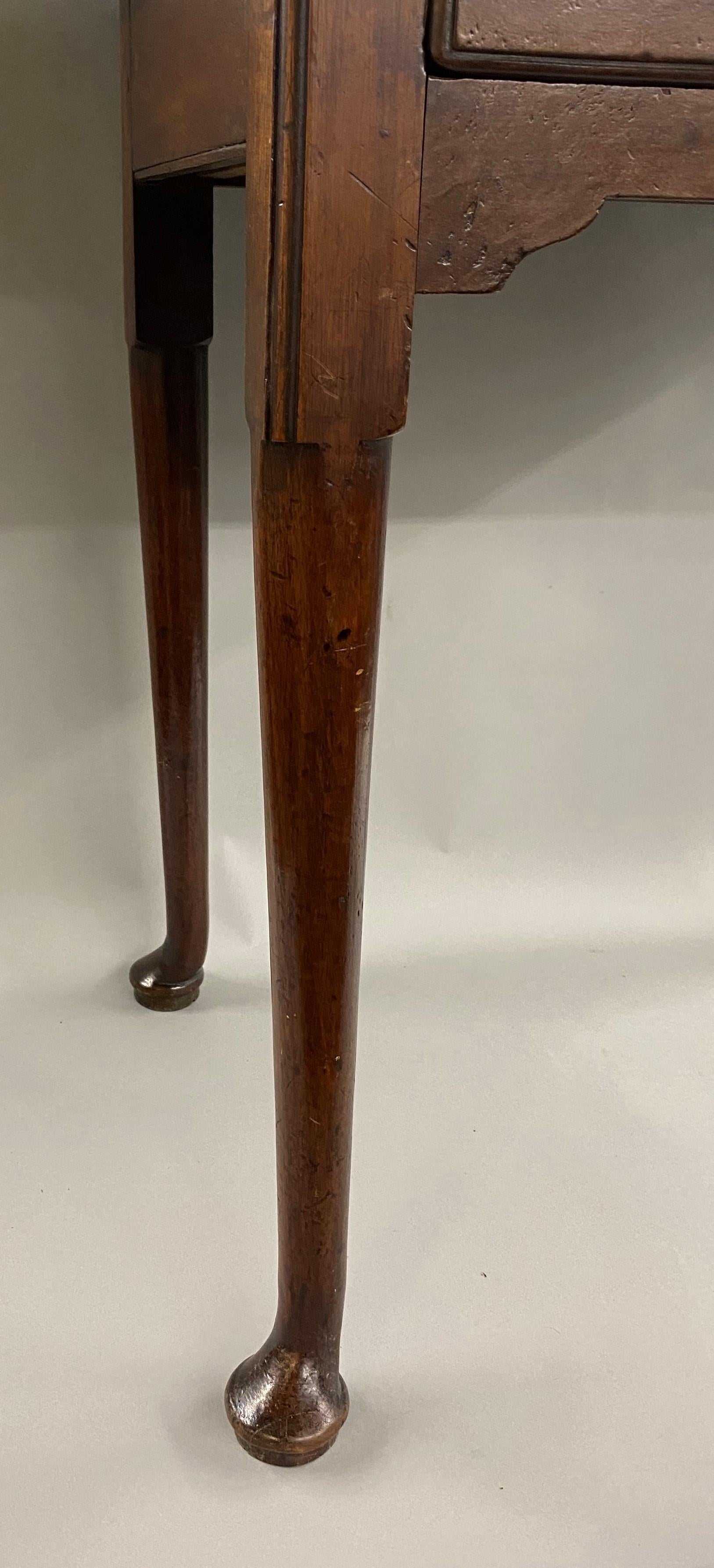 18th Century and Earlier Rare 18th Century English Table in Walnut with Pinched Top Corners