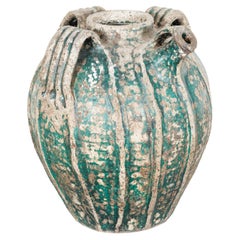 Used Rare 18th Century French Glazed Terracotta Cruche du Quercy or Walnut Oil Jug