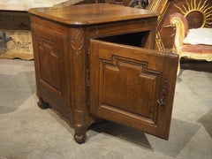 Rare 18th Century French Oak Offertory Center Cabinet from Charente-Maritime
