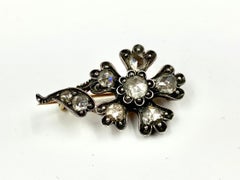 Rare 18th Century Georgian Diamond Gold, Silver Scarlet Pimpernel Pendant Brooch