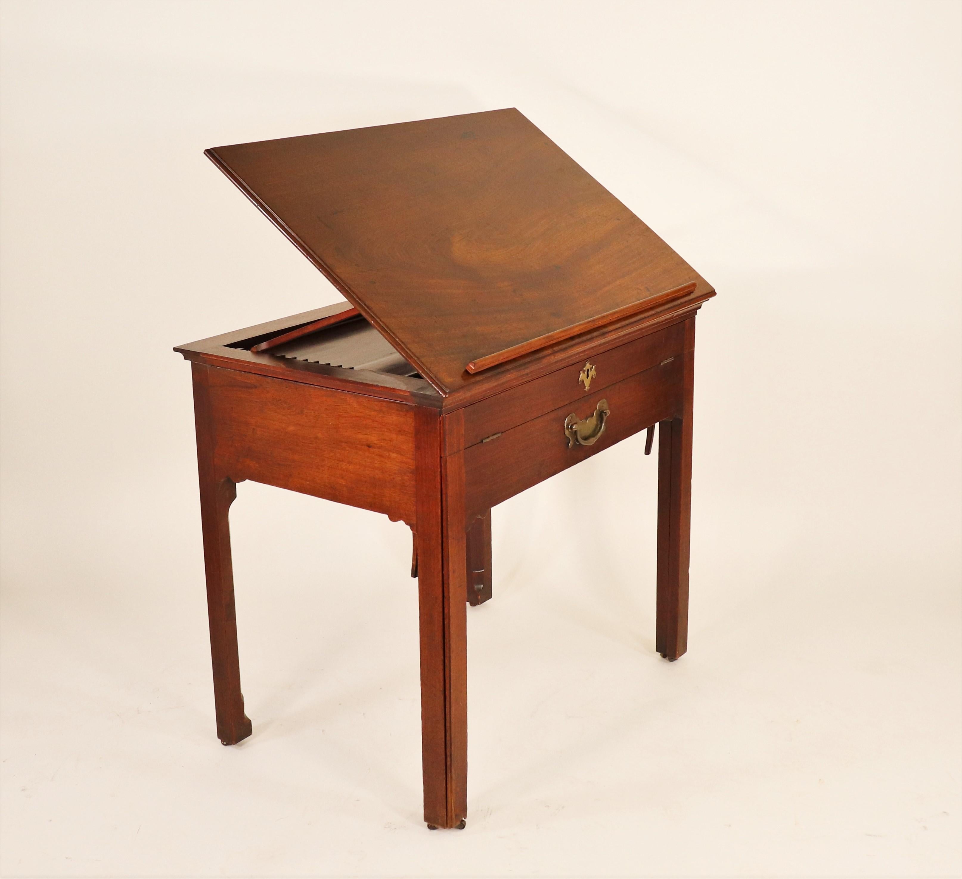 Rare 18th Century Georgian Period Mahogany Architect Desk For Sale 3