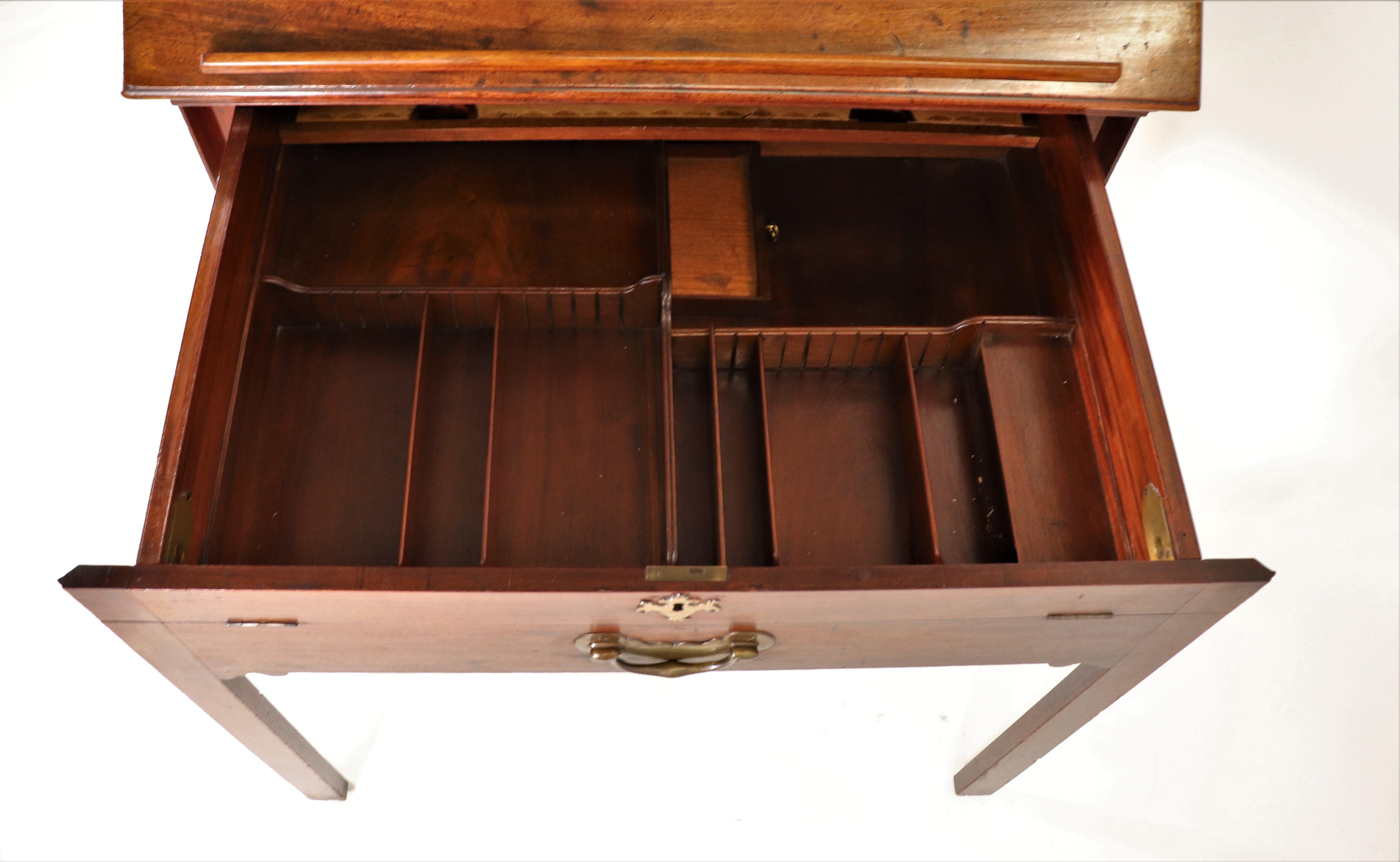 Rare 18th Century Georgian Period Mahogany Architect Desk For Sale 7