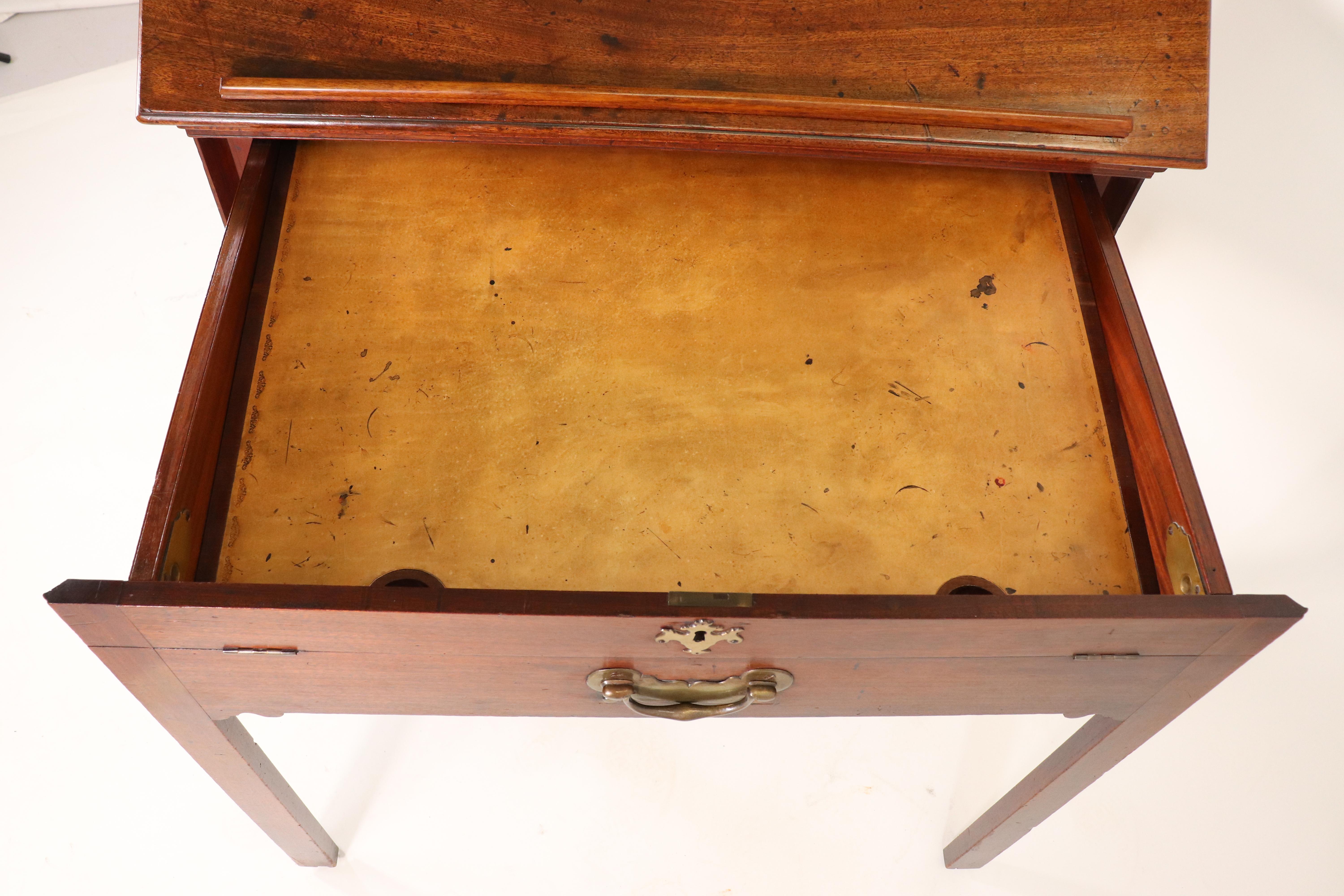 Rare 18th Century Georgian Period Mahogany Architect Desk For Sale 9