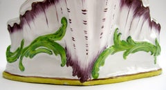 Raro calamaio rococò in maiolica tedesca del XVIII secolo Stockelsdorf