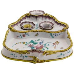 Rare 18th Century German Faience Rococo Encrier Inkstand Stockelsdorf