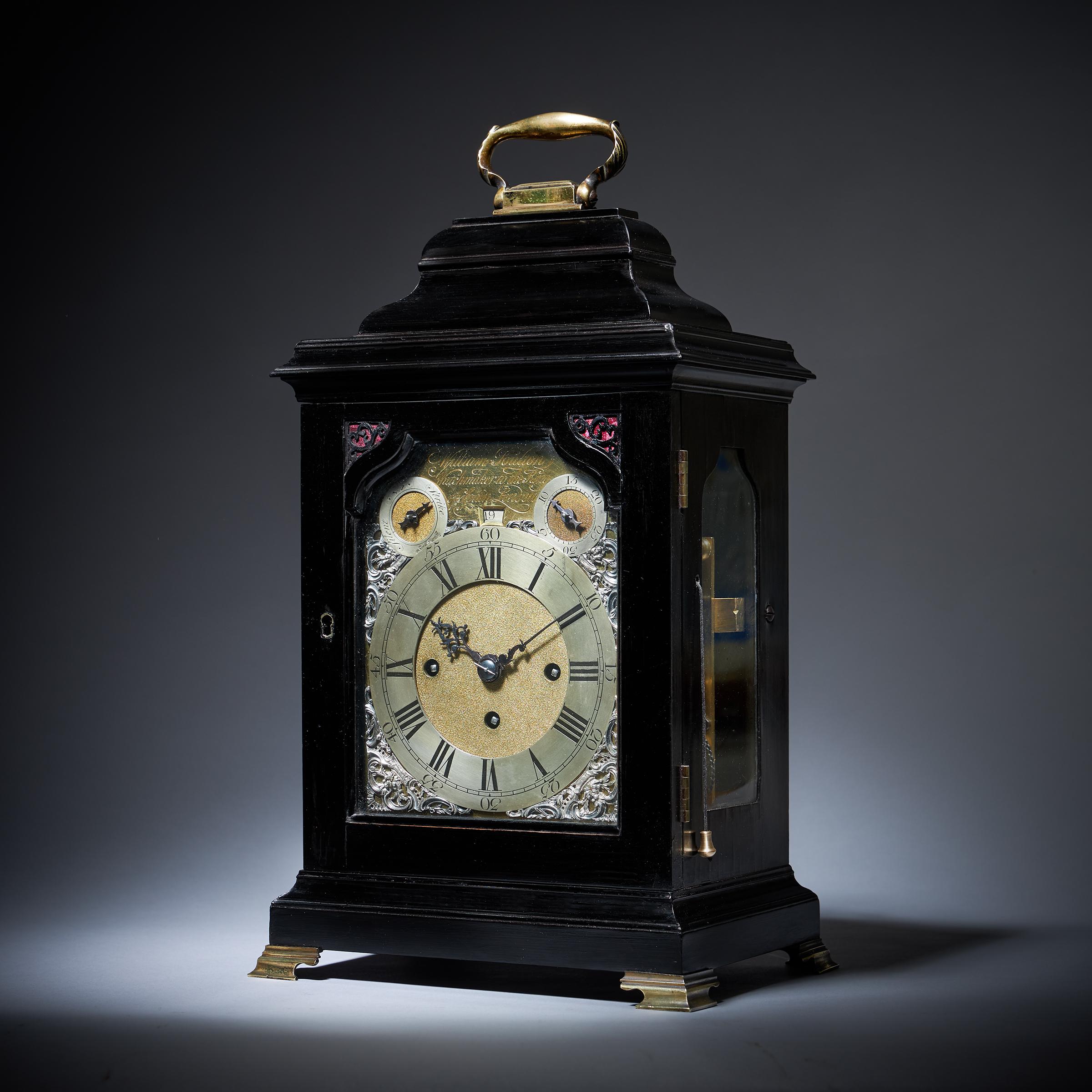 George II Rare 18th-Century Grande Sonnerie Striking table Clock by William Poulton For Sale