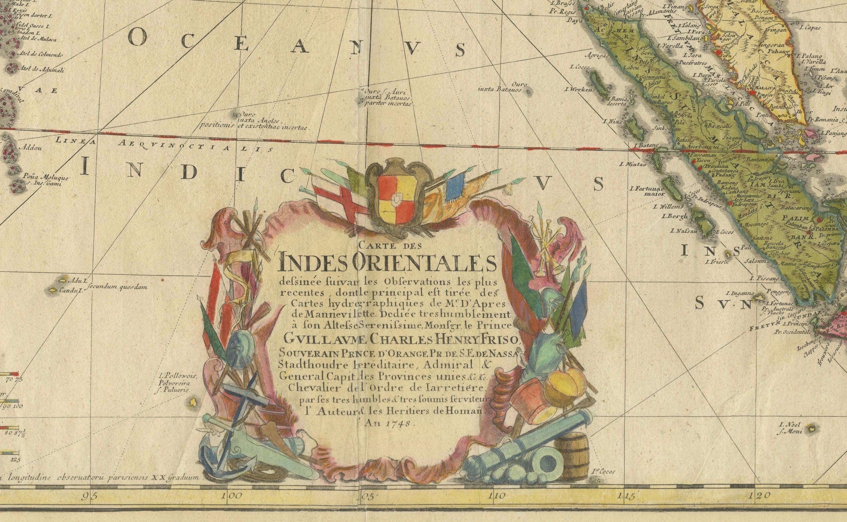 1748 Homann Map of Southeast Asia and East Indies by Homann Heirs

This original 1748 map, published by the renowned Homann Heirs, depicts Southeast Asia, the East Indies, and adjacent regions with remarkable detail. The map includes India, the
