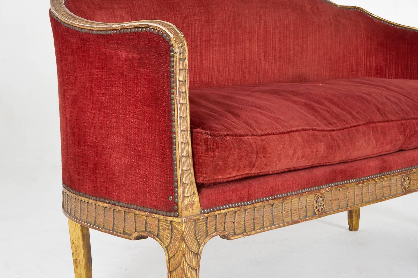 18th Century and Earlier 18th Century Italian Gilt Sofa with Original Gilding