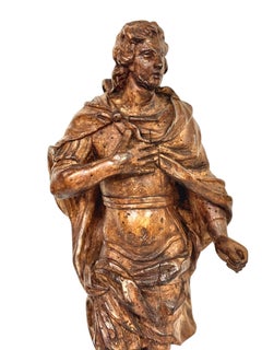 Rare 18th Century Limewood Sculpture of a Royal Figure, Probably Roi Louis XV