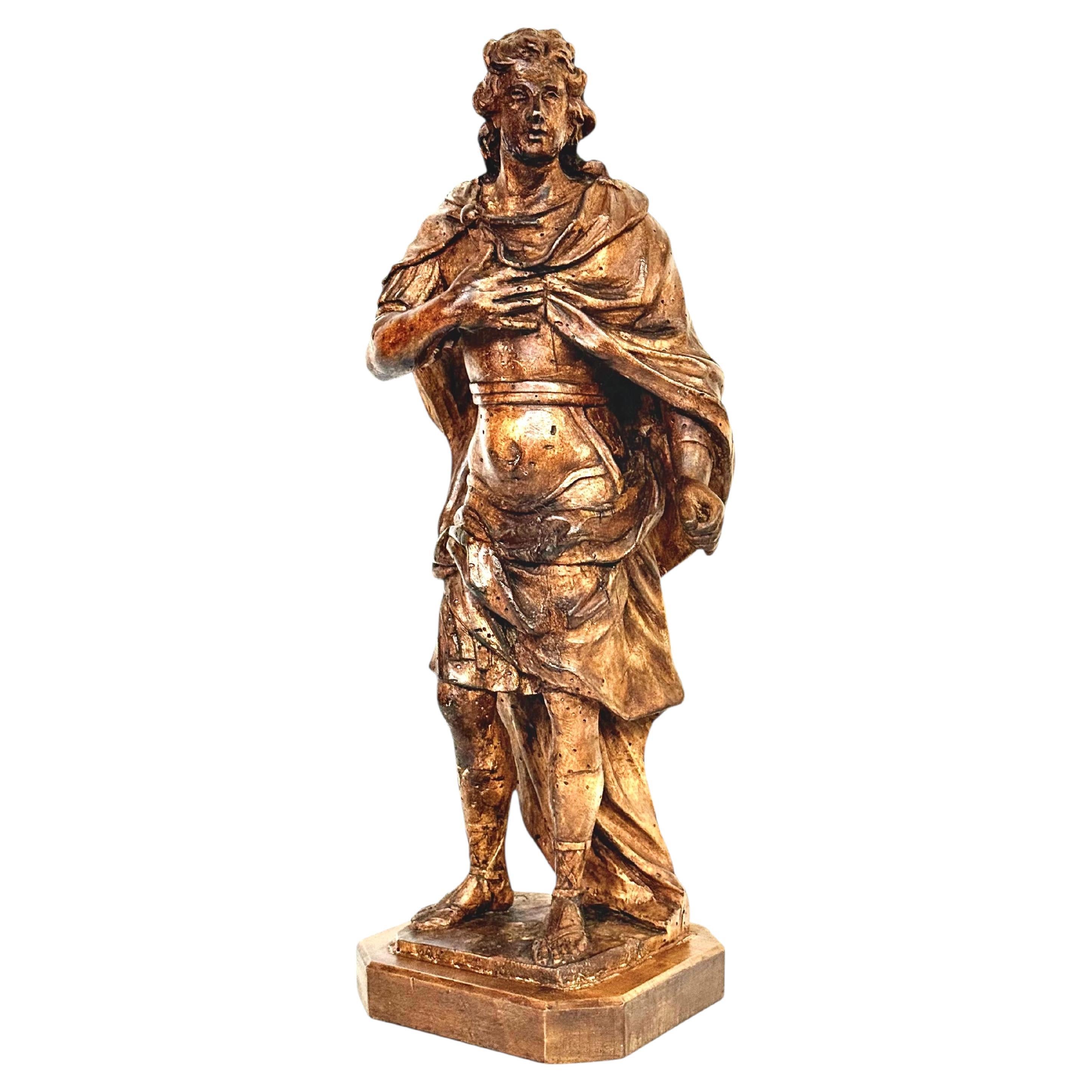 Rare sculpture royale en bois de tilleul du 18ème siècle, probablement Roi Louis XV en vente