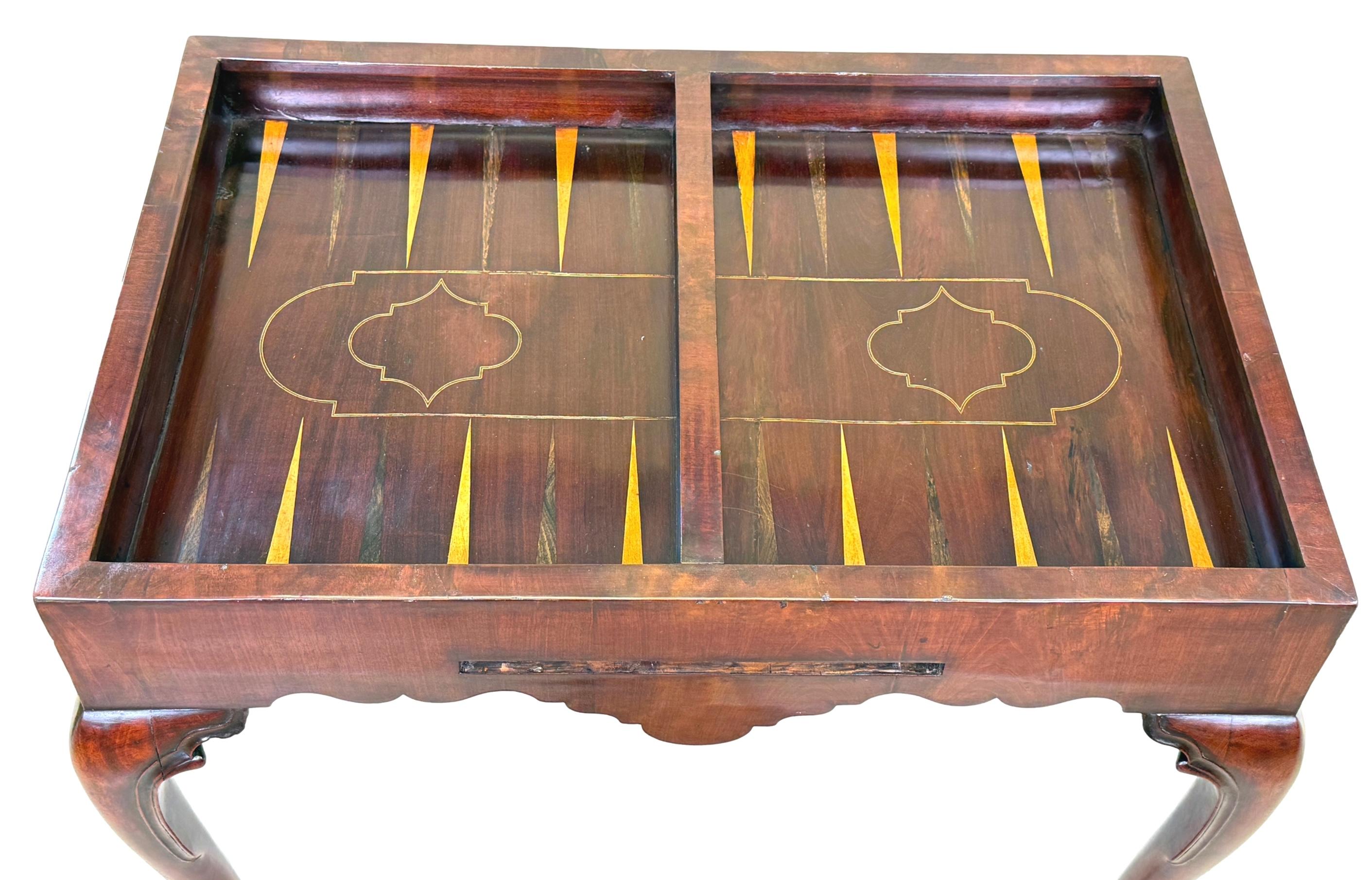 Rare 18th Century Mahogany Chess & Backgammon Games Table For Sale 8