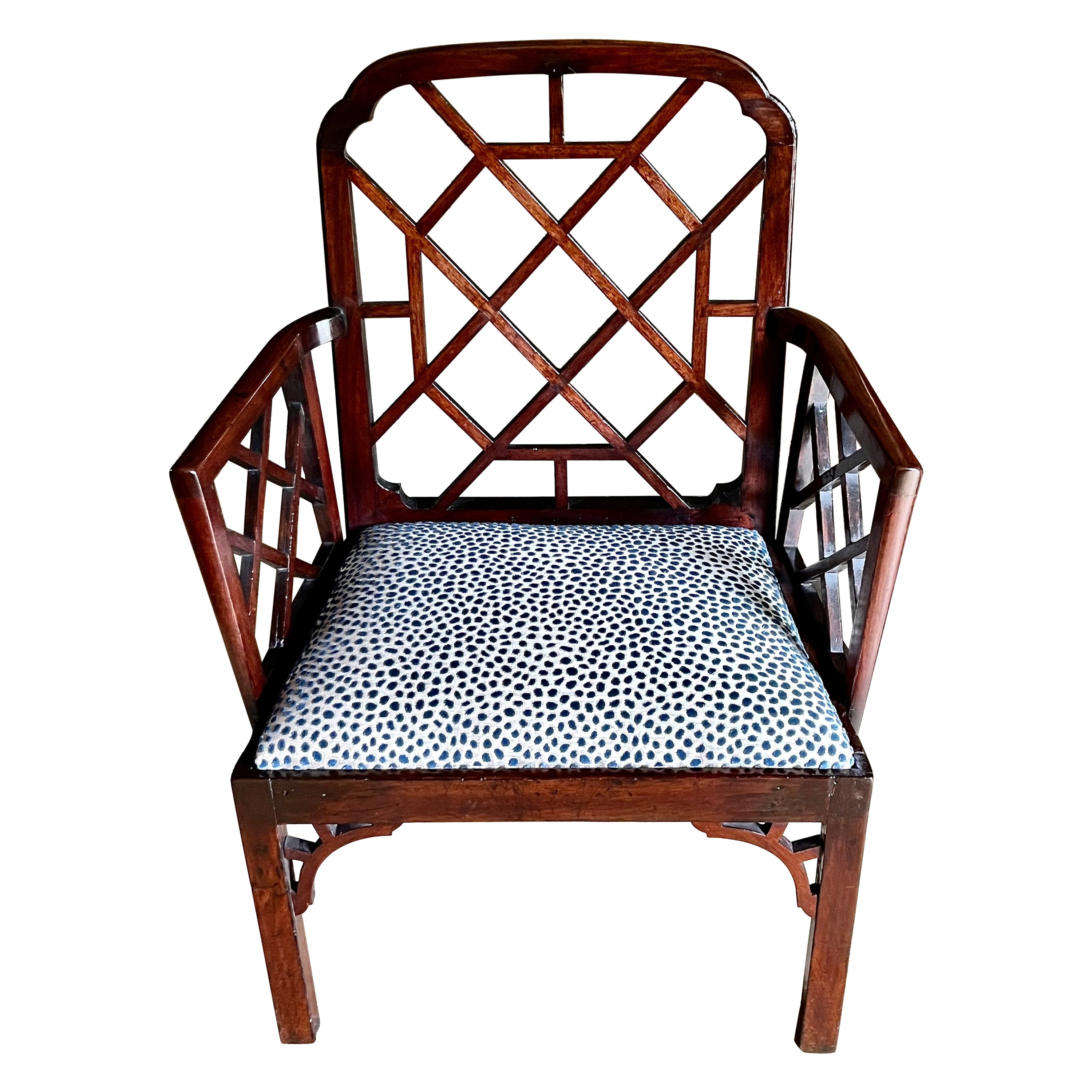 Rare 18th Century Mahogany Cockpen Armchair