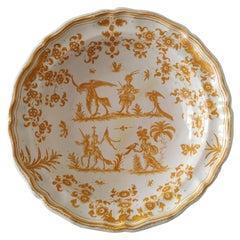 Rare 18th century Moustiers Callot Faience Plate, Yellow