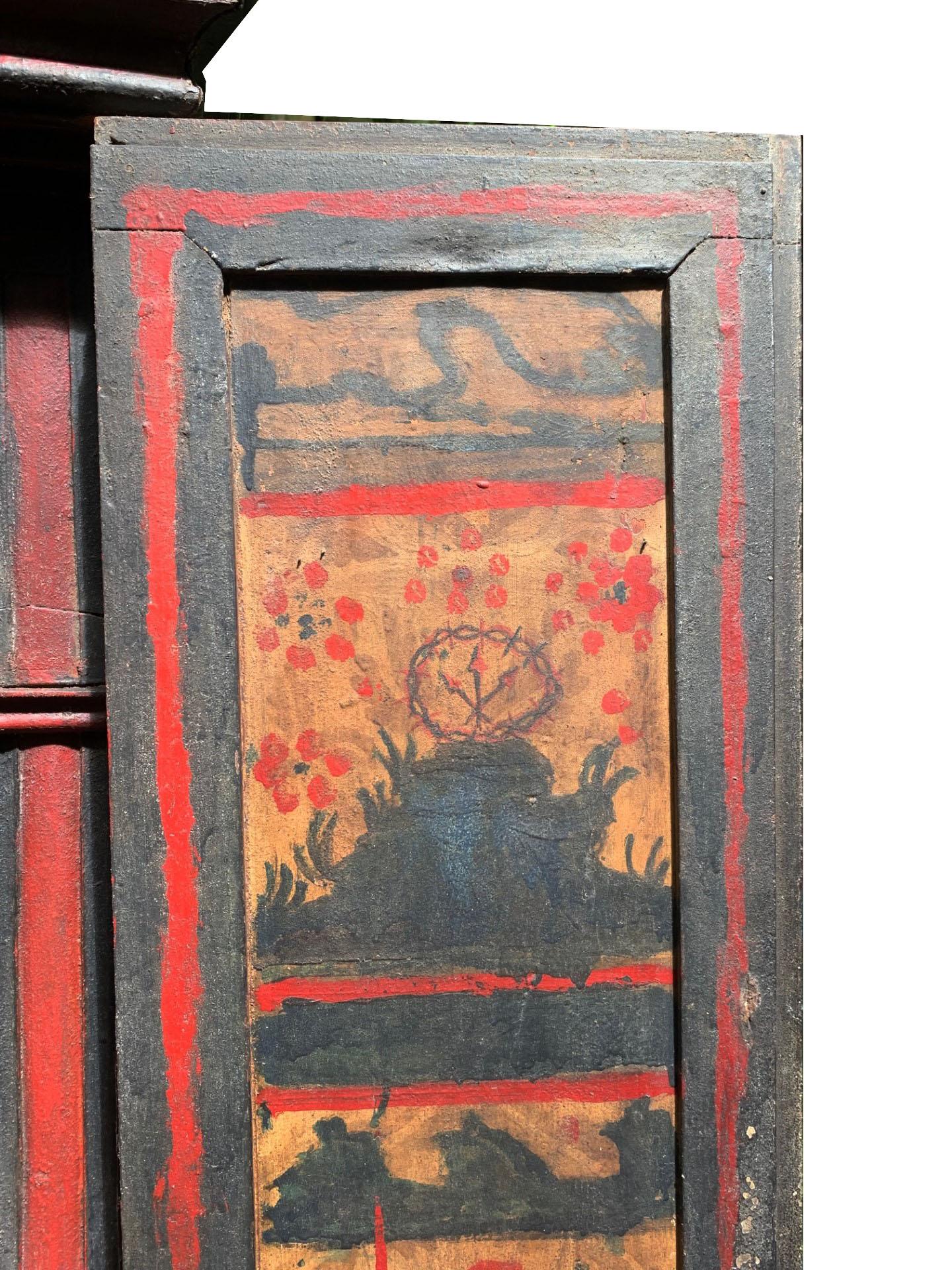 XVIIIe siècle Rare sanctuaire peint du 18ème siècle en vente