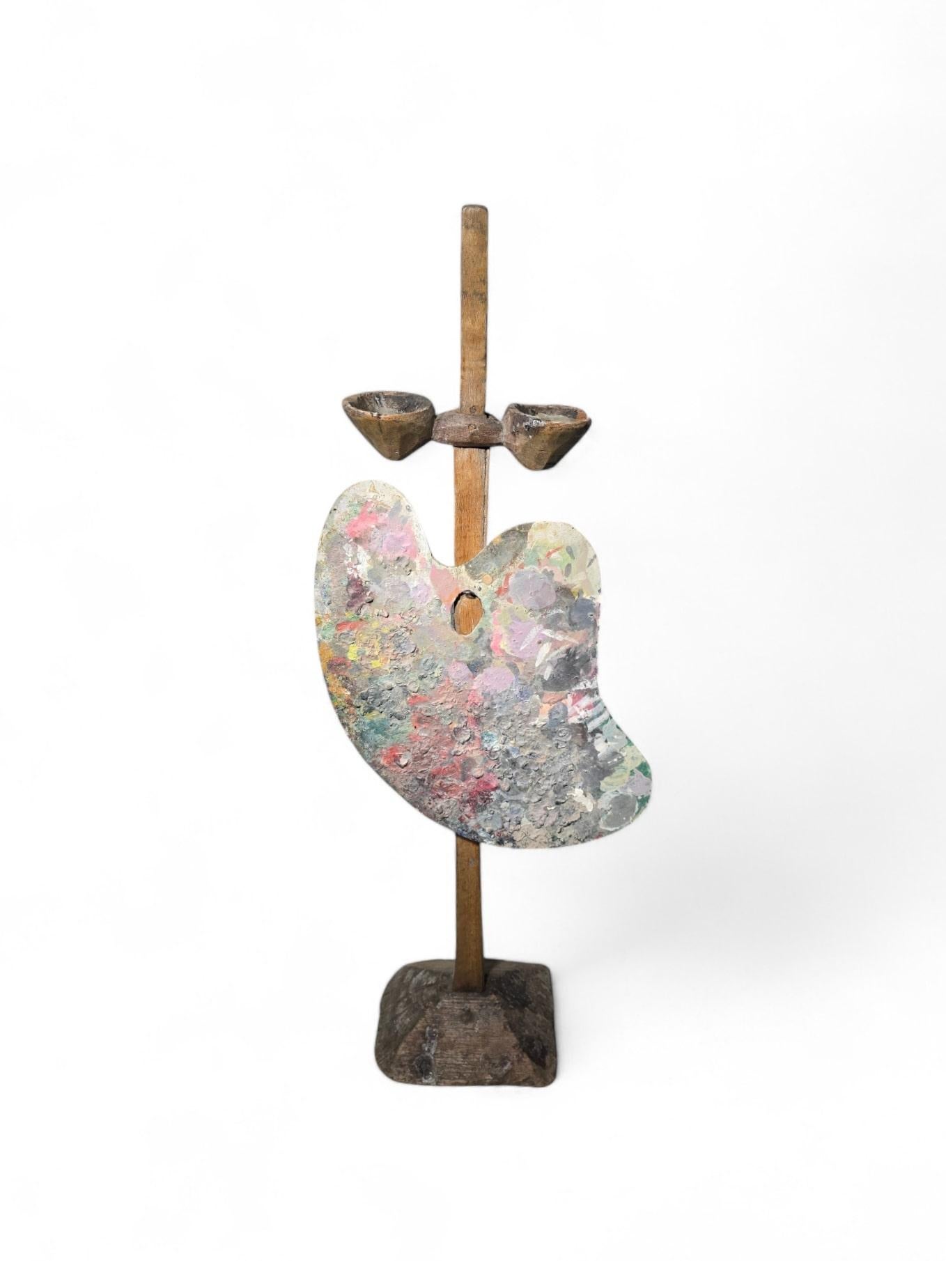 Raro cavalletto da pittore del XVIII secolo con bracci a candelabro e tavolozza in vendita 11
