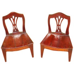 Rare 18th Century Pair of Miniature Mahogany Chairs