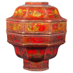 Rare 18th Century Red Lacquer Presentation Box