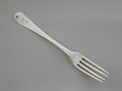Rare 18th Century Silver Old English Table Fork Front Marked Oddity, London 1781