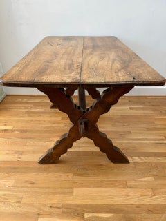 Rare 18th Century Swiss Trestle Table.