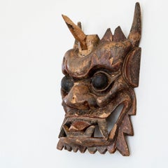 Rare 18th Century Tibetan Ritual Mahakala Mask in Carved Wood