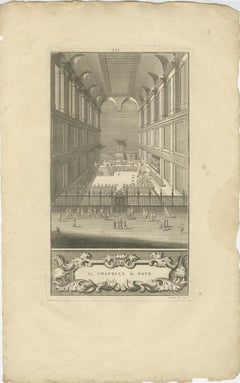 Rare 18th Century View of a Papal Ceremony in the Vatican, 1734
