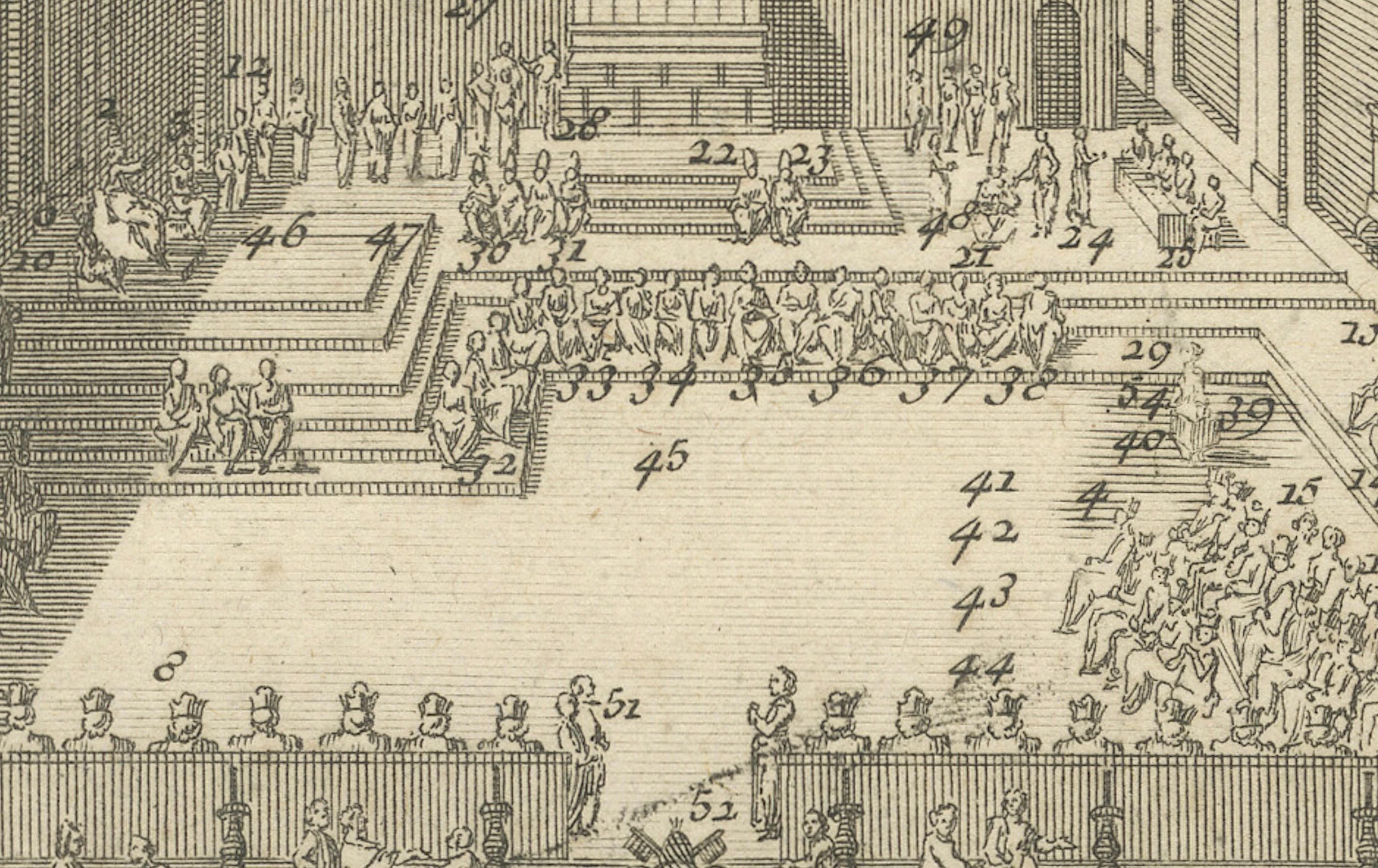 Milieu du XVIIIe siècle Rare vue du XVIIIe siècle d'une cérémonie papale au Vatican, 1734 en vente