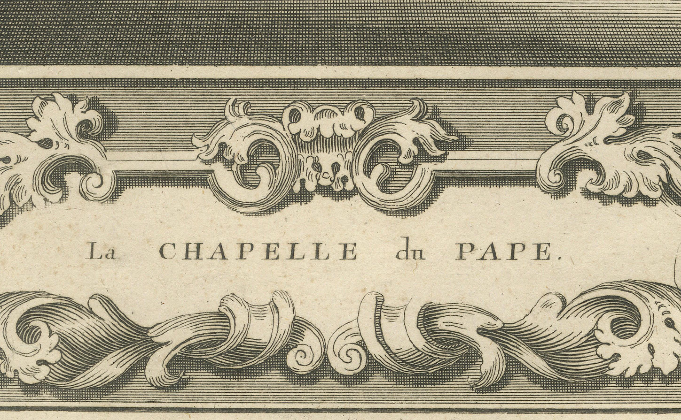 Rare vue du XVIIIe siècle d'une cérémonie papale au Vatican, 1734 en vente 1