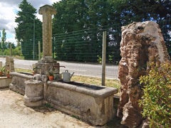 Rare Village Fountain Carved in French Natural Limestone, Provence