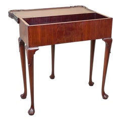 Rare 18th Century Walnut Tea & Silver Table