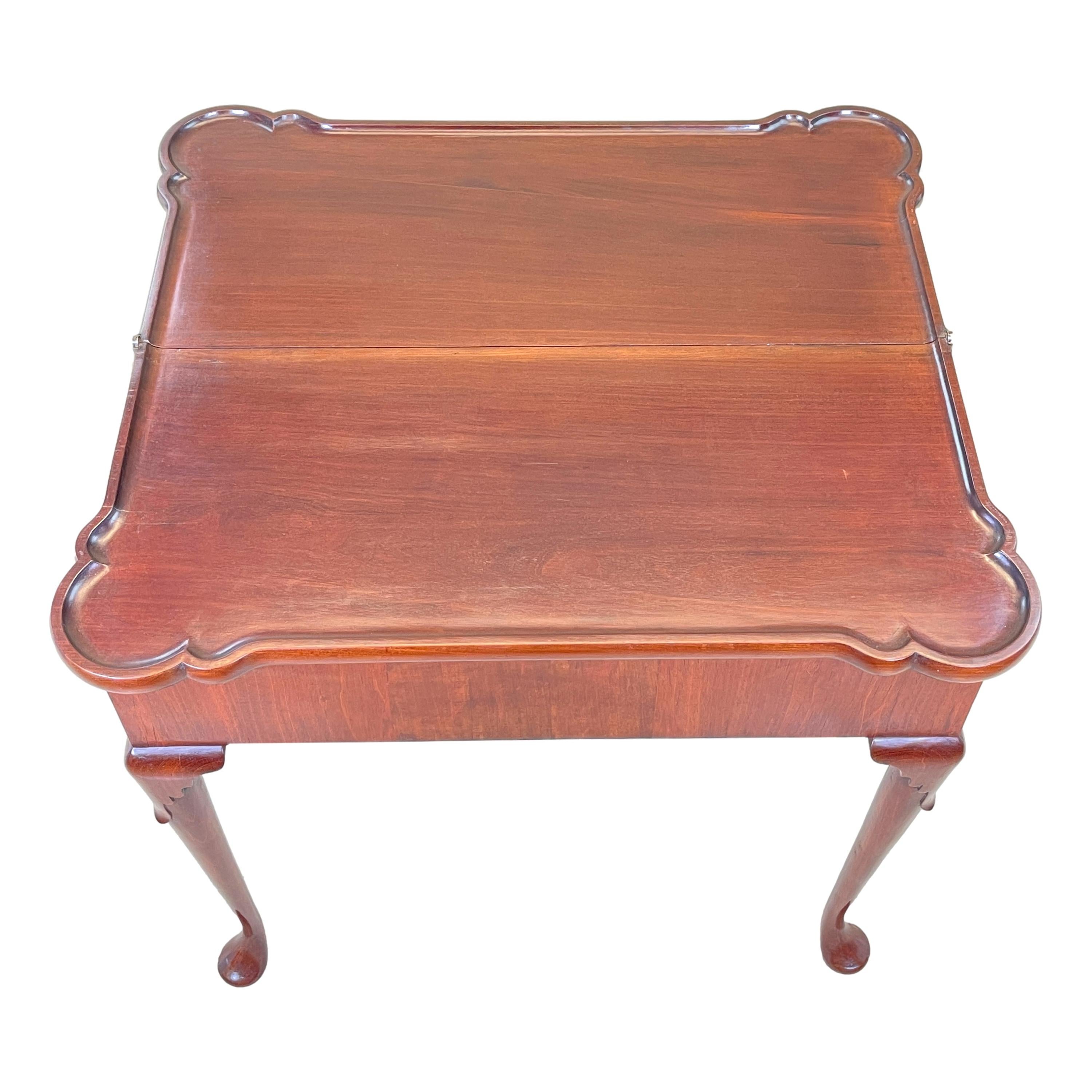 Rare 18th Century Walnut Tea & Silver Table For Sale 3