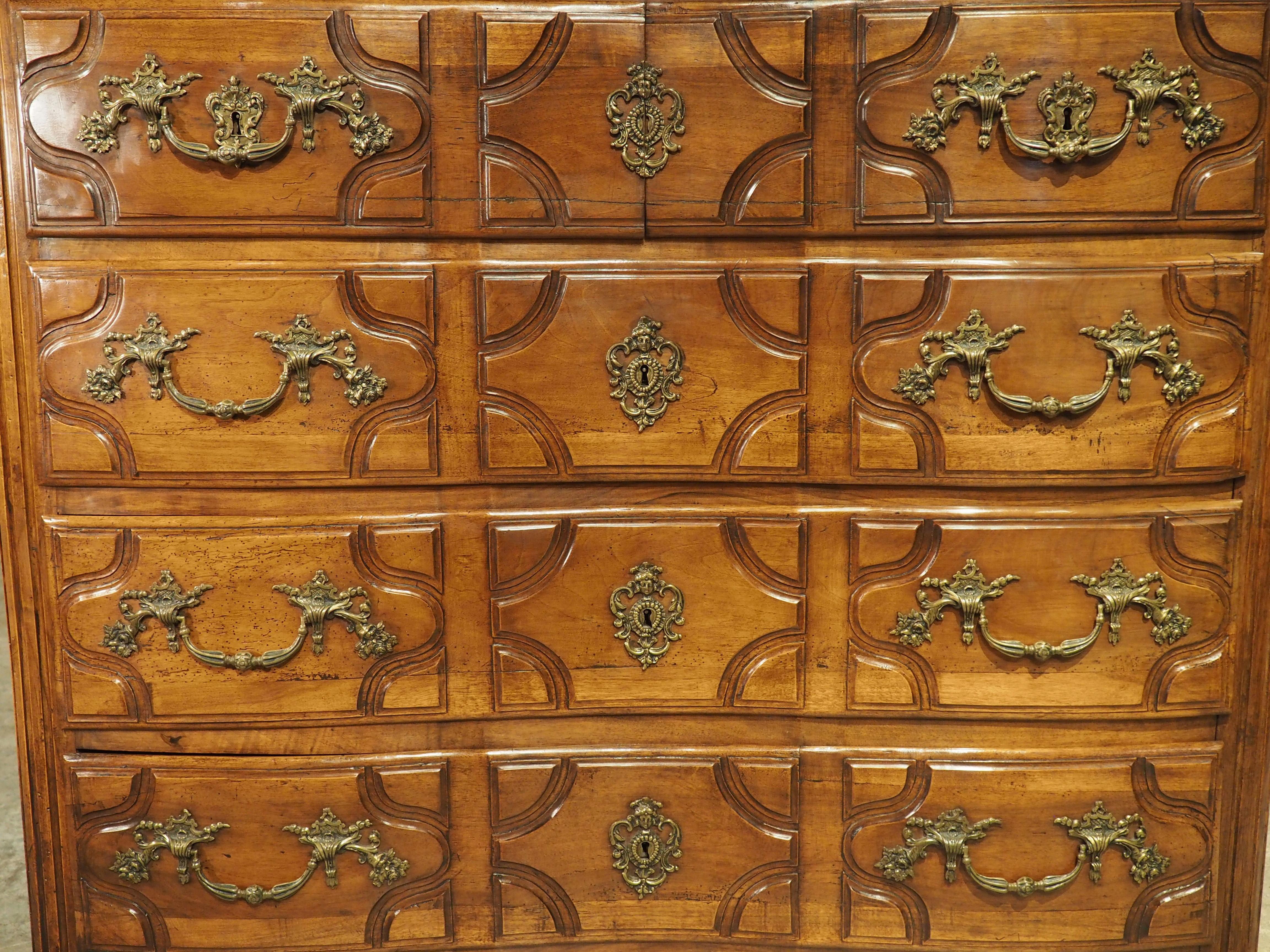 French Rare 18th Century Walnut Wood Commode from the Île-de-France Region