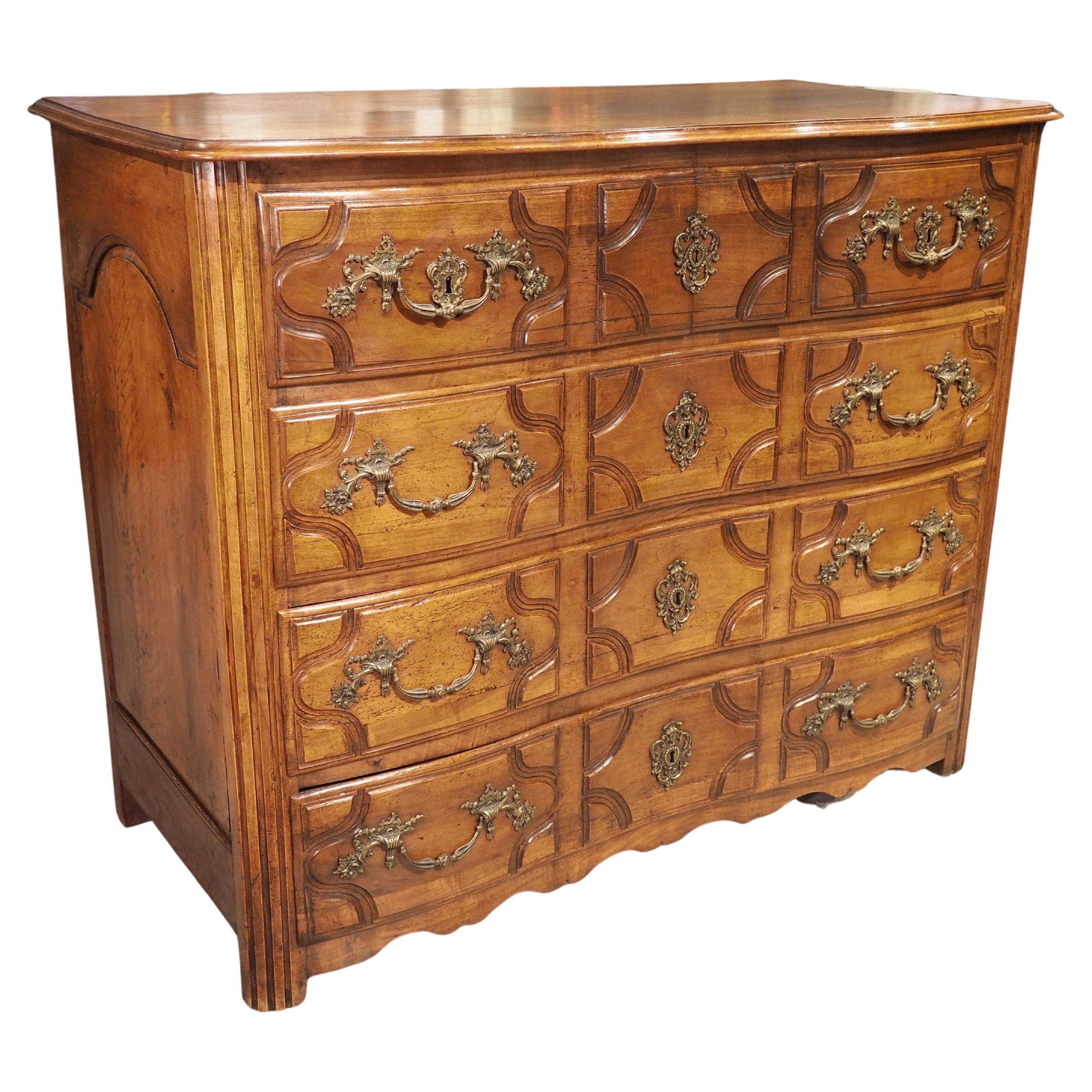 Rare 18th Century Walnut Wood Commode from the Île-de-France Region