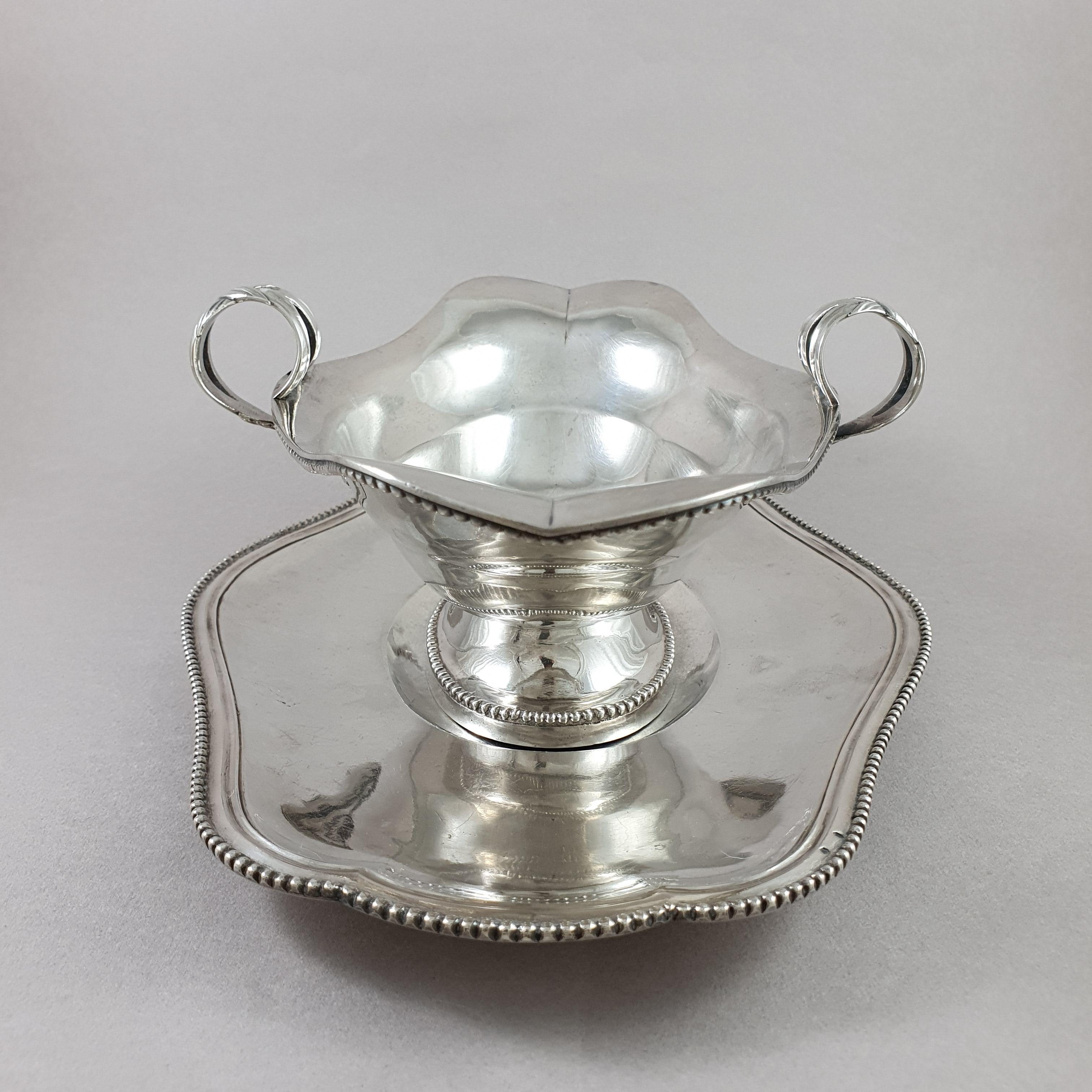 Late 18th Century Rare 18th French Sterling Silver Sauce Boat