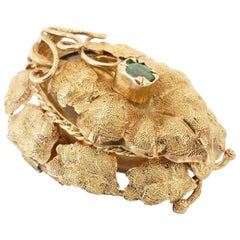 Antique Rare 19 Carat Gold Authentic Australian Colonial Emerald Goldfields Brooch