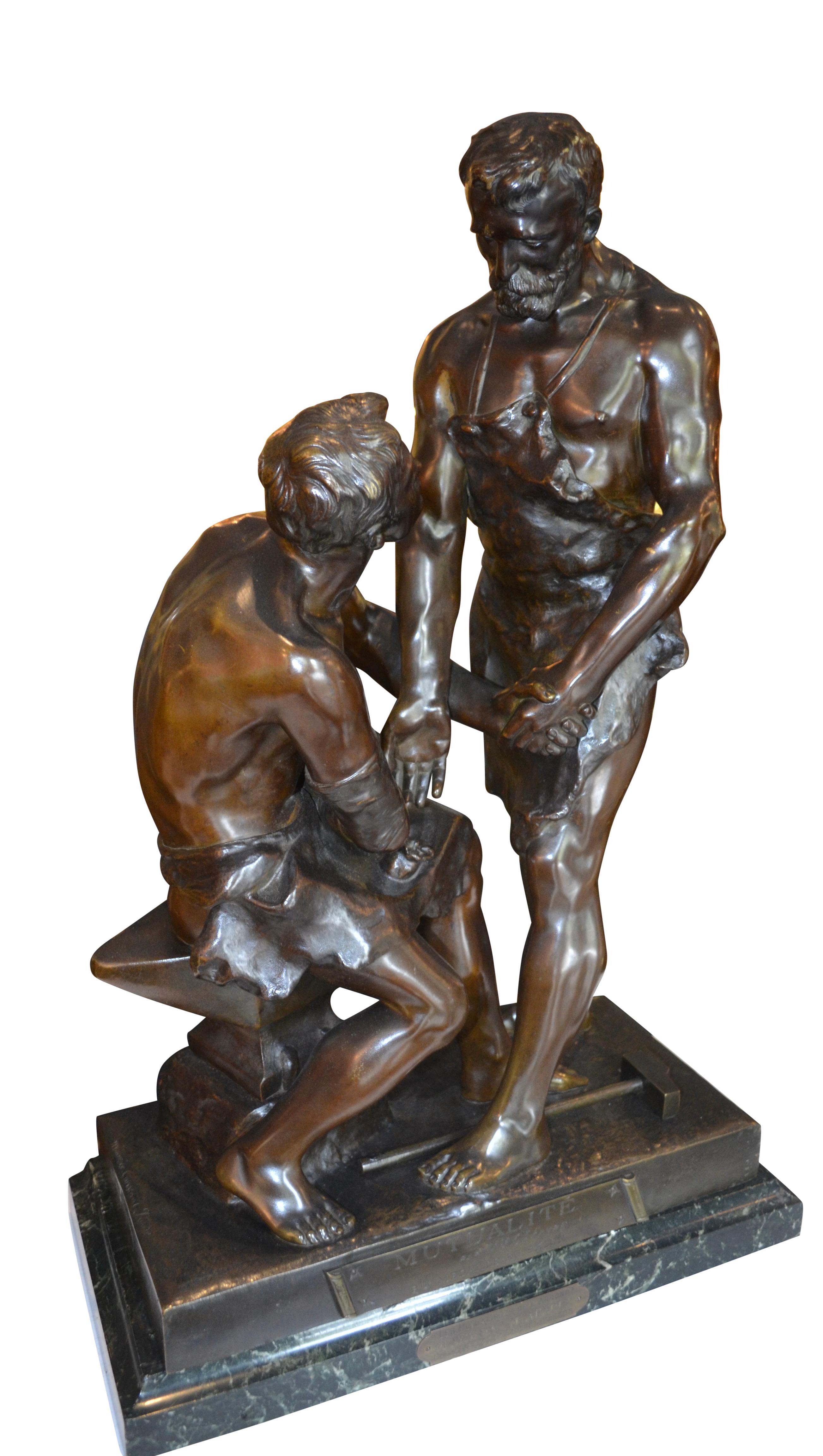 A very rare and beautifully cast late 19th century bronze by Maurice Constant Favre (1875-1915), titled 