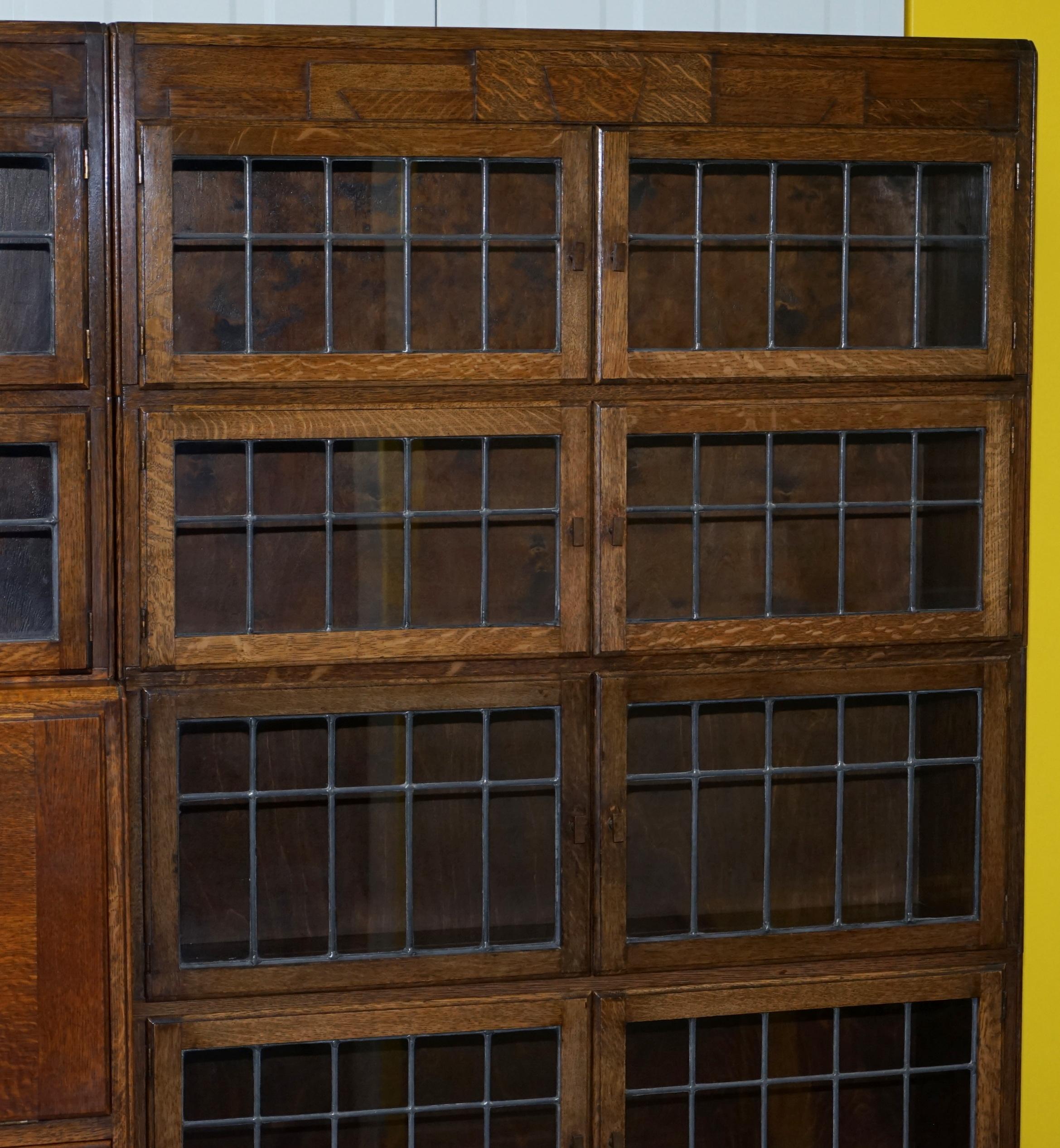 Early 20th Century Rare 1900 Minty Oxford Oak Library Stacking Bookcases Suite Desk Globe Wernicke