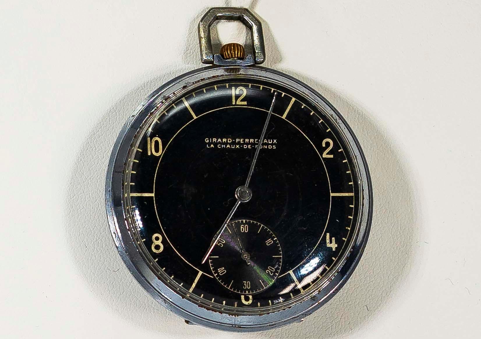 1900s Girard Perregaux Dress Pink Gold Silver Enamel Coach Pocket Watch 7