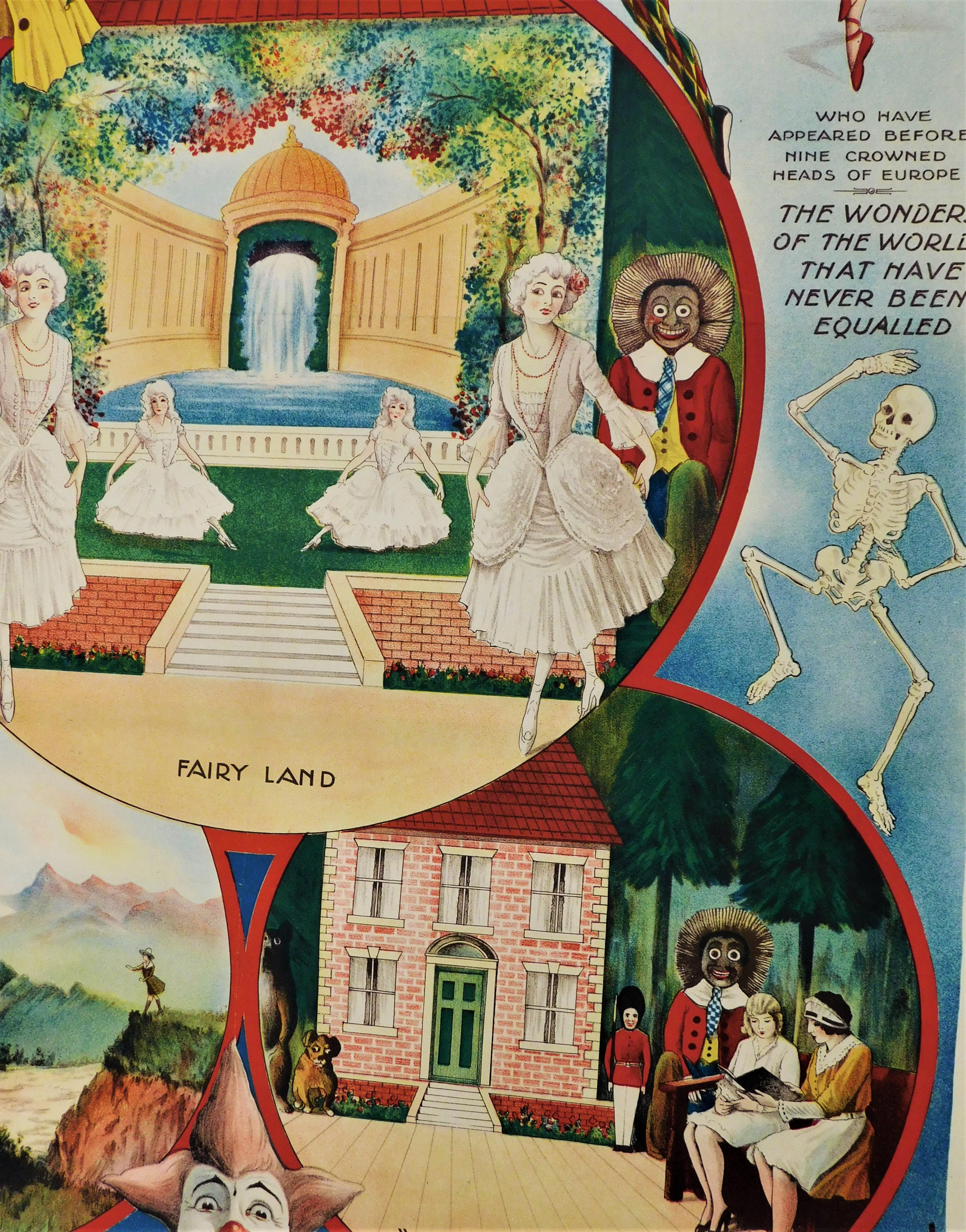 Affiche de scène théâtrale originale des années 1890 à dos de lin - Holden's Mannikins en vente 5