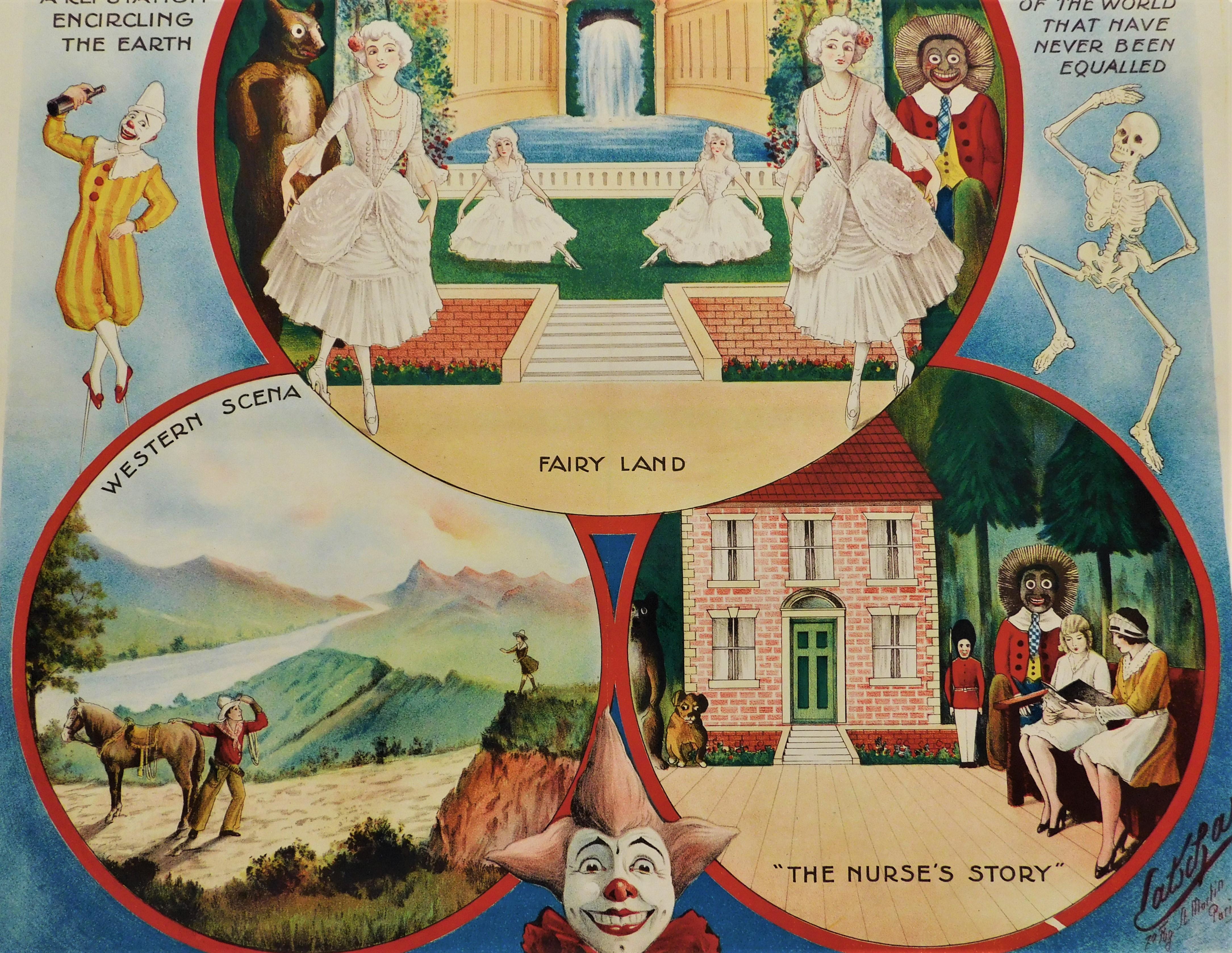 Affiche de scène théâtrale originale des années 1890 à dos de lin - Holden's Mannikins Bon état - En vente à Hamilton, Ontario