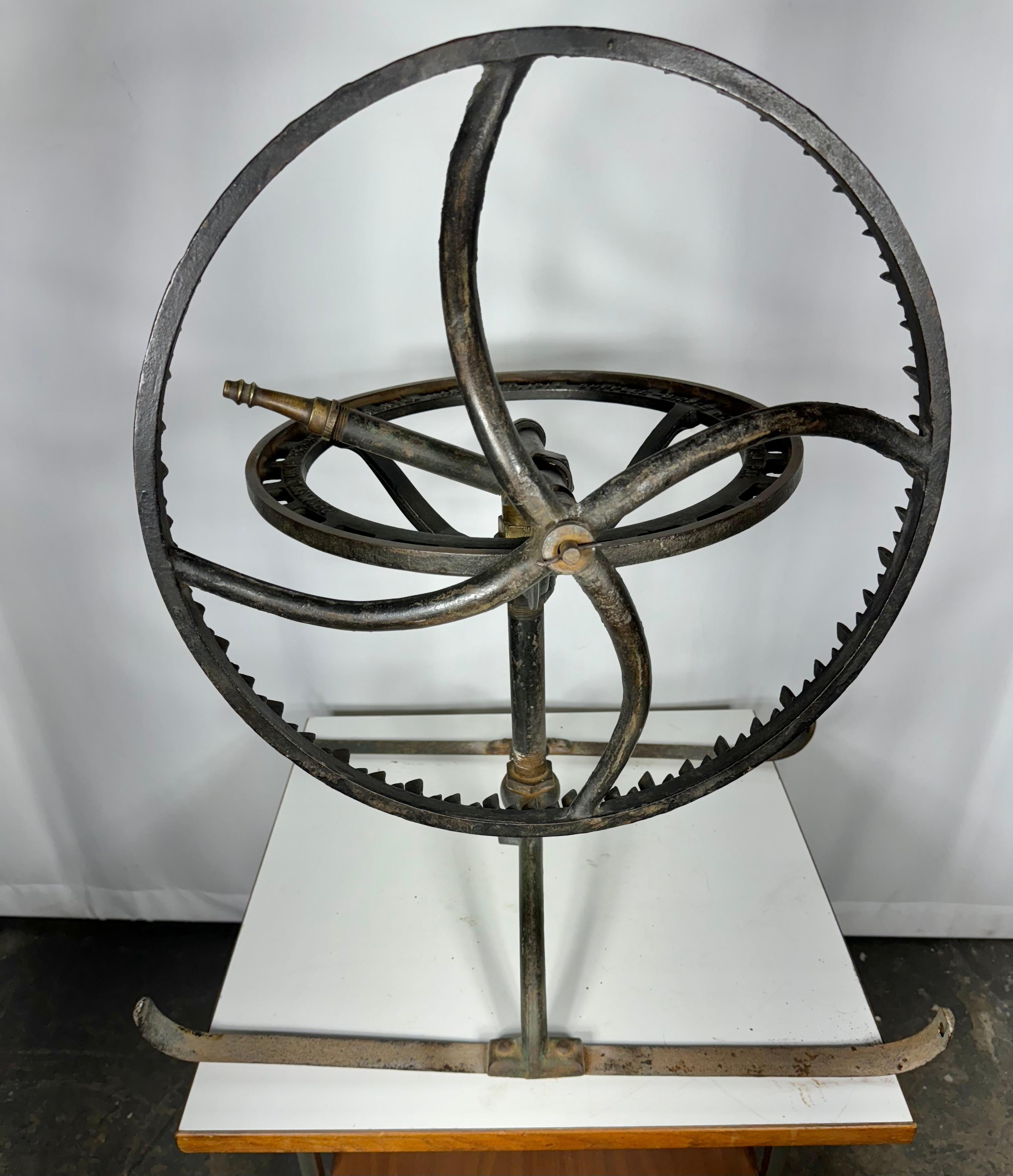 Early 20th Century Rare 1914 Industrial cast Iron Lawn Sprinkler/Sculpture  Pennsylvania Rainmaker