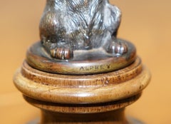 Rare 1920 Original Asprey London Solid Bronze Car Mascot of Begging Scottie Dog