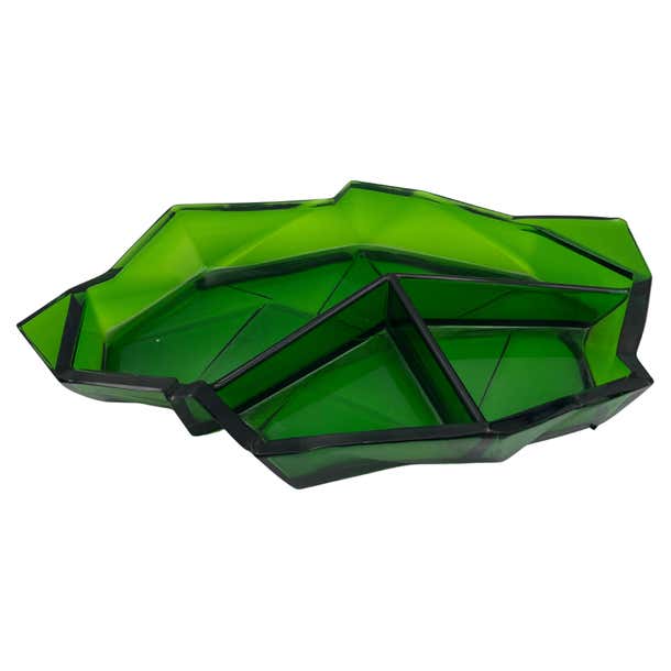 Rare 1920's Art Deco Jungle Green Ruba Rombic Consolidated Glass ...